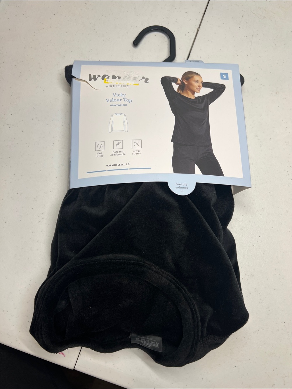 wonder nation Black Velour Long-Sleeve Top